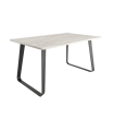 Mesa Comedor Fija Como Melamina 180 Cm, Acabado sobre Alpin y patas Negro|SAYEZ|
