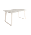 Mesa Comedor Fija Como Melamina 160 Cm, Acabado sobre Artic y patas Marfil|SAYEZ|