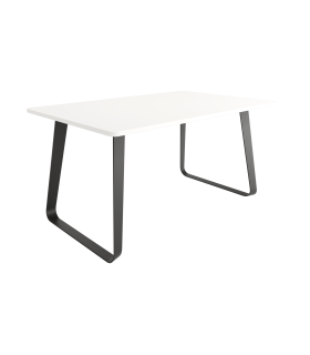 Mesa Comedor Fija Como Melamina 140 Cm, Acabado sobre Soul Blanco y patas Negro|SAYEZ|