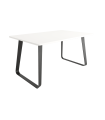 Mesa Comedor Fija Como Melamina 140 Cm, Acabado sobre Soul Blanco y patas Negro|SAYEZ|