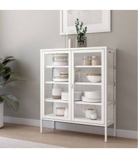 Mueble Vitrina Titania Acabado Crema 90 cm, en ambiente |SAYEZ|