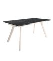 Mesa Comedor Extensible Tasman 160 Cm, Acabado sobre Marquina y patas Marfil | SAYEZ |