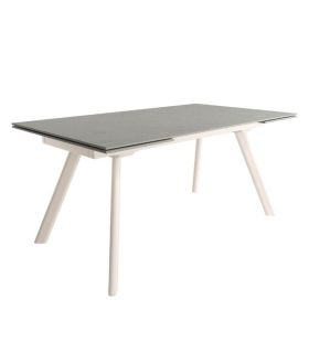 Mesa Comedor Extensible Tasman 160 Cm, Acabado sobre Porland y patas Marfil | SAYEZ |