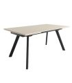 Mesa Comedor Extensible Tasman 160 Cm, Acabado sobre Arena y patas Negro | SAYEZ |