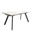 Mesa Comedor Extensible Tasman 160 Cm, Acabado sobre Carrara y patas Negro | SAYEZ |