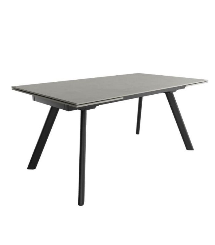 Mesa Comedor Extensible Tasman 160 Cm, Acabado sobre Porland y patas Negro | SAYEZ |