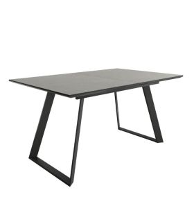 Mesa Comedor Extensible Sena Porcelánica 140 Cm, Acabado sobre Porland y patas Negro|SAYEZ|