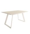 Mesa Comedor Extensible Sena Porcelánica 140 Cm, Acabado sobre Beige y patas Marfil |SAYEZ|