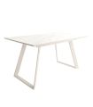Mesa Comedor Extensible Sena Porcelánica 160 Cm, Acabado sobre Carrara y patas Marfil |SAYEZ|