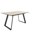 Mesa Comedor Extensible Sena Porcelánica 160 Cm, Acabado sobre Beige y patas Negro|SAYEZ|