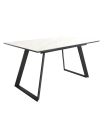Mesa Comedor Extensible Sena Porcelánica 160 Cm, Acabado sobre Carrara y patas Negro|SAYEZ|