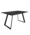 Mesa Comedor Extensible Sena Porcelánica 160 Cm, Acabado sobre Marquina y patas Negro|SAYEZ|