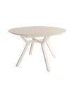 Mesa Comedor Extensible Ross Porcelánica 100 Cm, Acabado sobre Beige y patas Marfil |SAYEZ|
