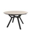 Mesa Comedor Extensible Ross Porcelánica 100 Cm, Acabado sobre Beige y patas Negro |SAYEZ|