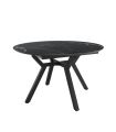 Mesa Comedor Extensible Ross Porcelánica 100 Cm, Acabado sobre Marquina y patas Negro |SAYEZ|