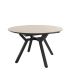 Mesa Comedor Extensible Ross Porcelánica 120 Cm, Acabado sobre Beige y patas Negro |SAYEZ|