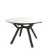 Mesa Comedor Extensible Ross Porcelánica 120 Cm, Acabado sobre Marquina y patas Marfil|SAYEZ|