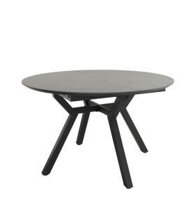 Mesa Comedor Extensible Ross Porcelánica 120 Cm, Acabado sobre Porland y patas Negro |SAYEZ|