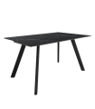 Mesa Comedor Fija Omán Porcelánica 160 Cm, Acabado sobre Marquina y patas Negro |SAYEZ|