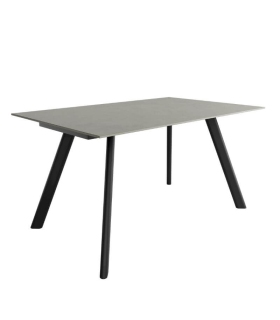 Mesa Comedor Fija Omán Porcelánica 160 Cm, Acabado sobre Porland y patas Negro |SAYEZ|