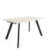 Mesa Comedor Fija Omán Porcelánica 180 Cm, Acabado sobre Arena y patas Negro |SAYEZ|