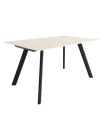 Mesa Comedor Fija Omán Porcelánica 180 Cm, Acabado sobre Arena y patas Negro |SAYEZ|