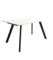 Mesa Comedor Fija Omán Porcelánica 180 Cm, Acabado sobre Carrara y patas Negro |SAYEZ|