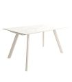 Mesa Comedor Fija Omán Porcelánica 180 Cm, Acabado sobre Carrara y patas Marfil |SAYEZ|