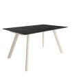 Mesa Comedor Fija Omán Porcelánica 180 Cm, Acabado sobre Marquina y patas Marfil |SAYEZ|