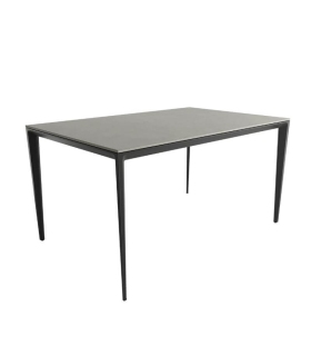 Mesa Comedor Fija Cortés Porcelánica 160 Cm, Acabado sobre Portland y patas Negro|SAYEZ|