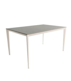 Mesa Comedor Fija Cortés Porcelánica 140 Cm, Acabado sobre Porland y patas Marfil |SAYEZ|