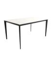Mesa Comedor Fija Cortés Porcelánica 140 Cm, Acabado sobre Carrara y patas Negro|SAYEZ|