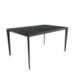 Mesa Comedor Fija Cortés Porcelánica 140 Cm, Acabado sobre Marquina y patas Negro|SAYEZ|