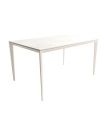 Mesa Comedor Fija Cortés Porcelánica 140 Cm, Acabado sobre Carrara y patas Marfil |SAYEZ|