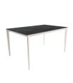 Mesa Comedor Fija Cortés Porcelánica 140 Cm, Acabado sobre Marquina y patas Marfil |SAYEZ|