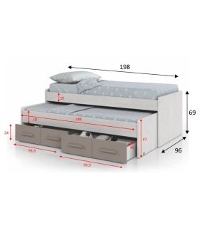 Cama doble juvenil Ares, pictograma |SAYEZ|