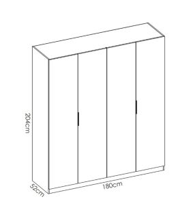 Armario 4 puertas Blanco Brillo, pictograma |SAYEZ|