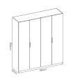 Armario 4 puertas Blanco Brillo, pictograma |SAYEZ|