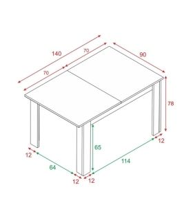 Mesa Comedor Extensible Kendra Blanca, pictograma |SAYEZ|