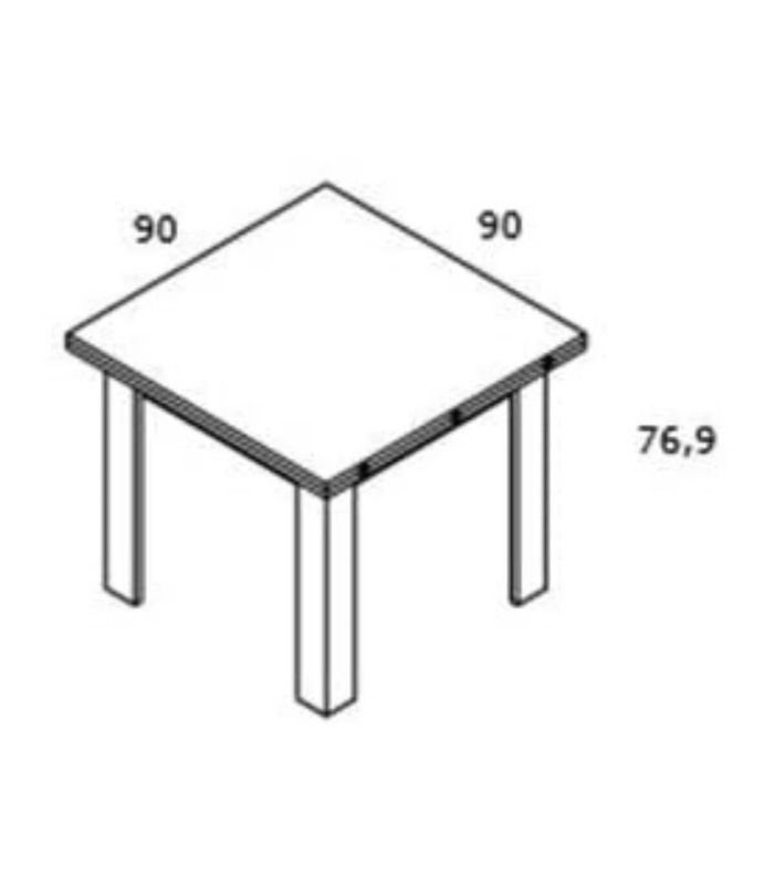 Mesa cuadrada extensible 90x90 Logan, pictograma|SAYEZ|