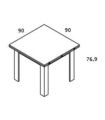 Mesa cuadrada extensible 90x90 Logan, pictograma|SAYEZ|