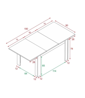 Mesa Comedor Extensible Kendra Roble Canadian, pictograma |SAYEZ|