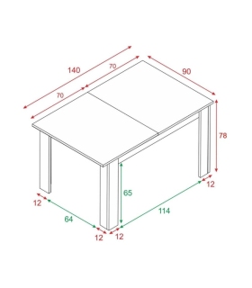Mesa Comedor Extensible Kendra Roble Canadian, pictograma |SAYEZ|