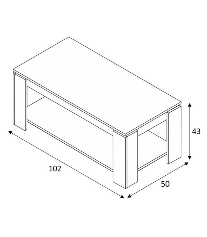 Mesa Centro Elevable Blanca Ambit, pictograma |SAYEZ|