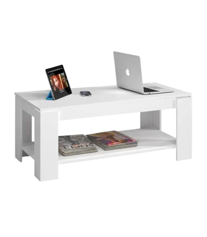 Mesa Centro Elevable Blanca Ambit |SAYEZ|