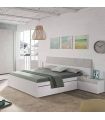 Estructura Cama 4 cajones Blanca, en ambiente |SAYEZ|