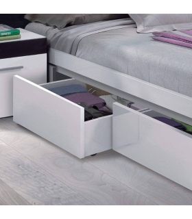 Estructura Cama 4 cajones Blanca, en ambiente|SAYEZ|