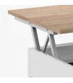 Mesa Centro Elevable Mediterráneo Roble Canadian y Blanco Artik 100 cm |SAYEZ|