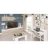 Mesa Centro Elevable Mediterráneo Roble Canadian y Blanco Artik 100 cm, en ambiente |SAYEZ|