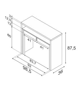 Mesa Cónsola Escritorio Extensible Mediterráneo, pictograma |SAYEZ|
